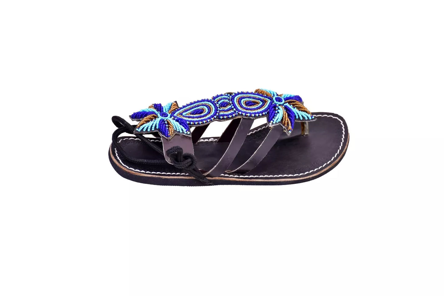 Blue beaded Leather Sandals